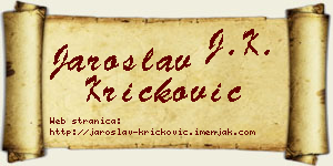 Jaroslav Kričković vizit kartica